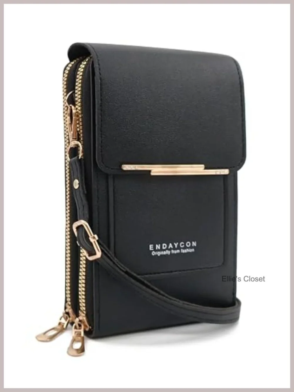 Small Crossbody Cell Phone Bag with Card Slots, Adjustable Strap, Faux Leather